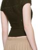 GUIZIO GUIZIO Khaki Vivienne Short Sleeve Cable Turtleneck - 3