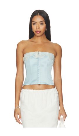 GUIZIO GUIZIO Lace Trim Satin Corset