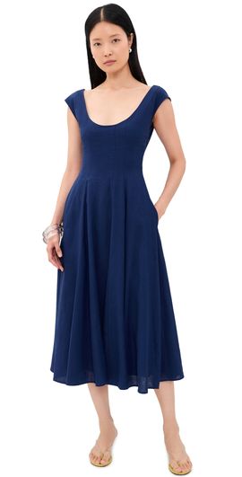 GUIZIO GUIZIO Leila Linen Dress NAVY