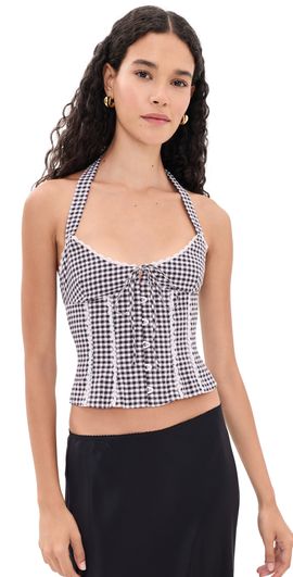 GUIZIO GUIZIO Marini Gingham Corset Black/White