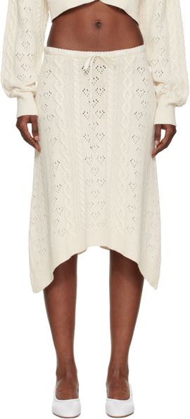 GUIZIO GUIZIO Off-White Noah Wool Cable Midi Skirt