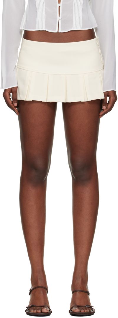 GUIZIO GUIZIO Off-White Pleated Micro Miniskirt