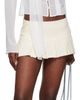 GUIZIO GUIZIO Off-White Pleated Micro Miniskirt - 4