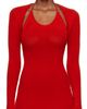 GUIZIO GUIZIO Red Crochet Ruffle Sleeve Bolero Cardigan - 1