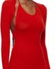 GUIZIO GUIZIO Red Crochet Ruffle Sleeve Bolero Cardigan - 2