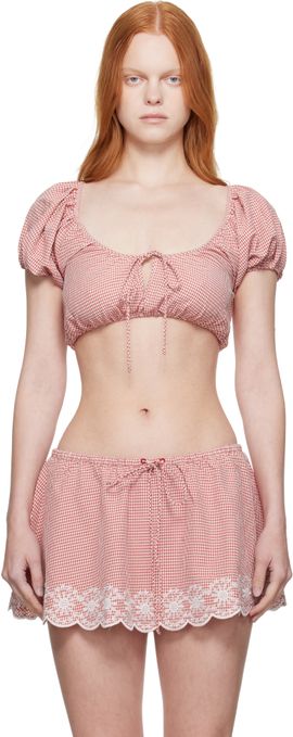 GUIZIO GUIZIO Red Ravello Gingham Top