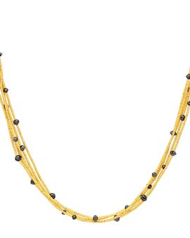 Gurhan Gurhan 18K & 24K Yellow Gold Rain Black Diamond Five Strand Collar Necklace, 6.25 tcw