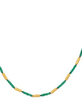 Gurhan Gurhan 18K & 24K Yellow Gold Vertigo Emerald Gale Bead Collar Necklace, 16