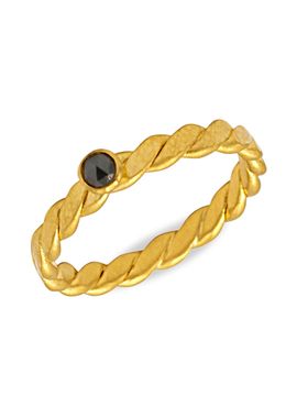 Gurhan Women's 22K & 24K Yellow Gold & Black Diamond Twist Stacking Ring