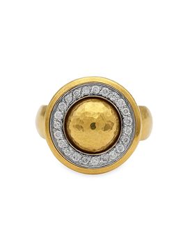 Gurhan Women's Amulet 18K White Gold, 24K Yellow Gold & 0.37 TCW Diamond Cocktail Ring