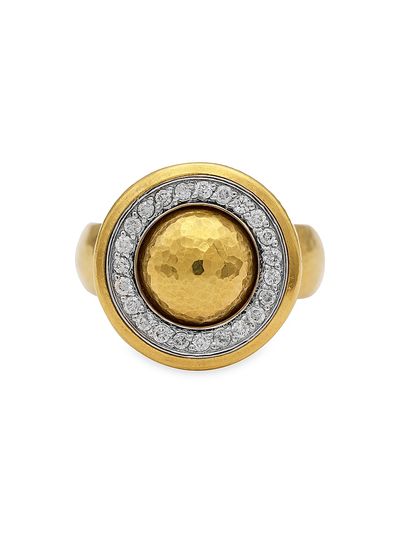 Gurhan Women's Amulet 18K White Gold, 24K Yellow Gold & 0.37 TCW Diamond Cocktail Ring