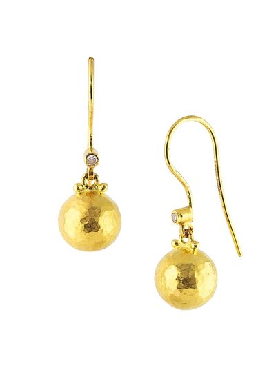 Gurhan Women's Spell 24K Gold, 18K Gold & Diamond Hammered Drop Earrings