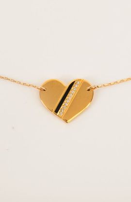 Gwen Beloti Gwen Beloti Heart Stripe Pendant Necklace