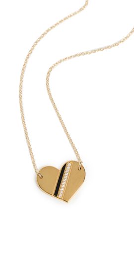 Gwen Beloti Gwen Beloti Heart Stripe Pendant Necklace Gold One