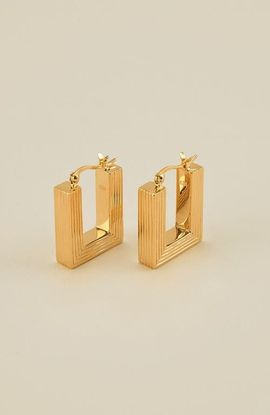Gwen Beloti Gwen Beloti Lina Boxy Rectangle Hoop Earring