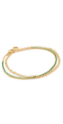 Gwen Beloti Gwen Beloti Tennis and Gold Dainty Link Set Gold One