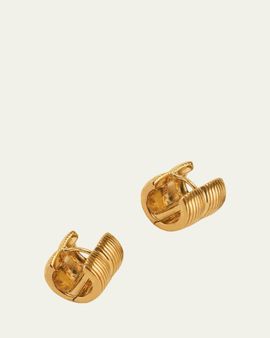 Gwen Beloti Ribbed Double Huggie Hoop Earrings