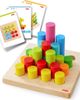 HABA HABA Rainbow Risers - Wooden Pegboard Preschool Learning Toy with Challenge Cards - 1