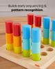 HABA HABA Rainbow Risers - Wooden Pegboard Preschool Learning Toy with Challenge Cards - 3