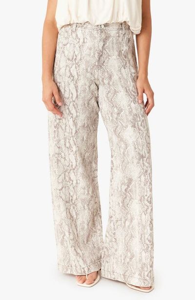 Habitual Habitual Aiden Snakeskin Print Barrel Leg Jeans