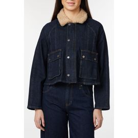 Habitual Habitual Faux Shearling Collar Crop Barn Jacket