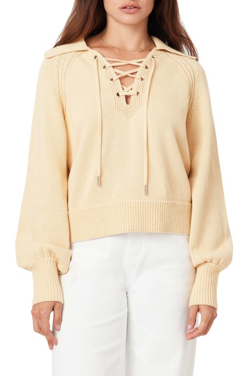 Habitual Habitual Lace-Up Cotton Sweater
