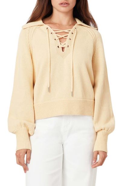 Habitual Habitual Lace-Up Cotton Sweater