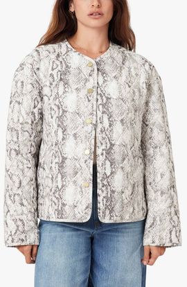 Habitual Habitual Snakeskin Print Quilted Jacket