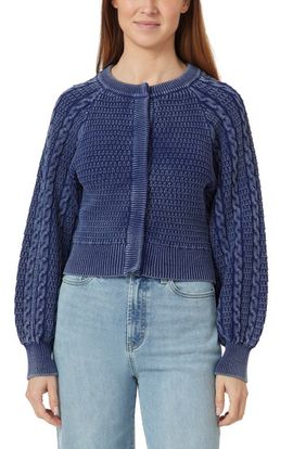 Habitual Habitual Washed Cotton Blend Cable Cardigan