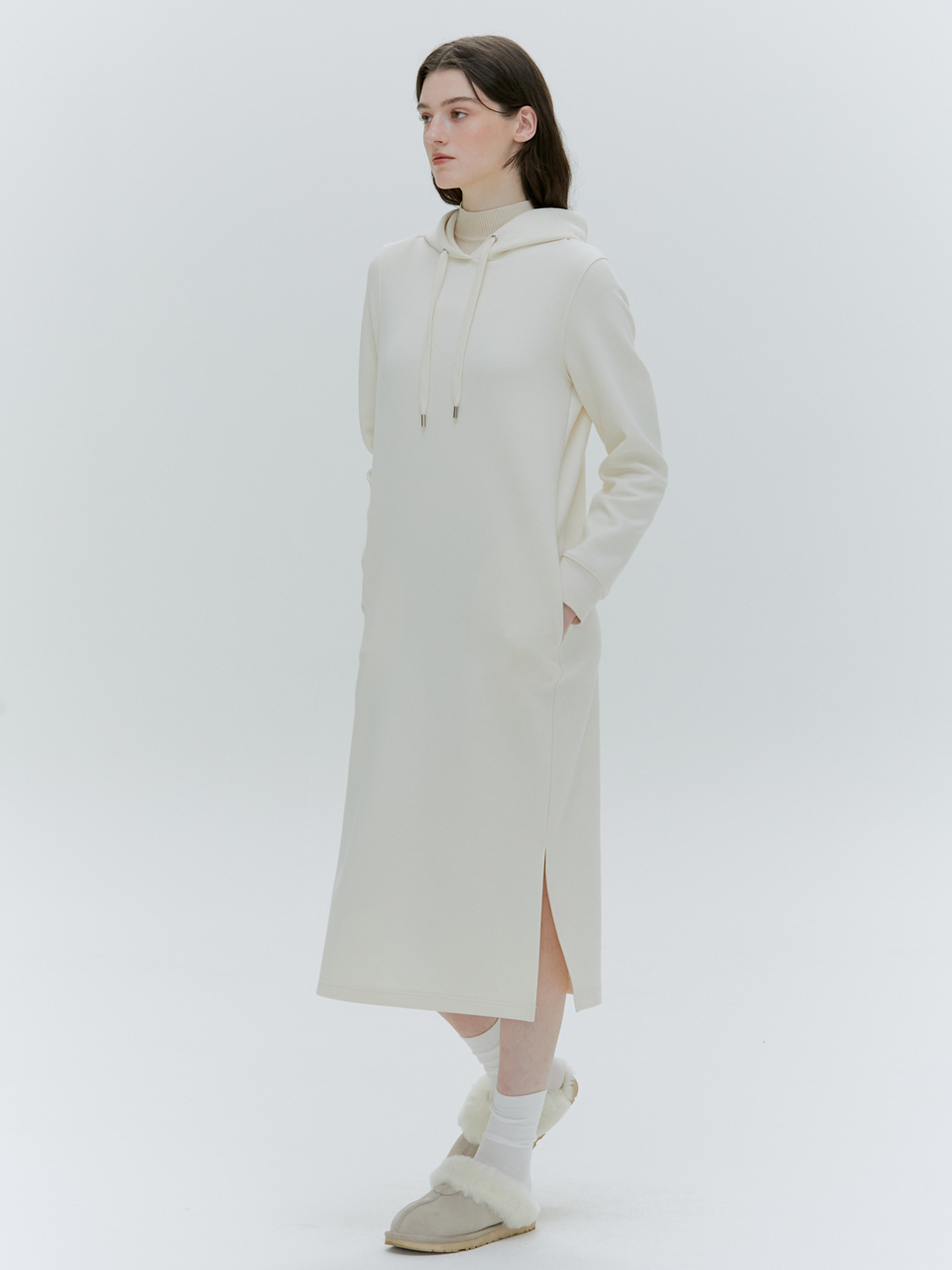HACIE Avec Hacie Jersey Hood Long Dress_3 Colors