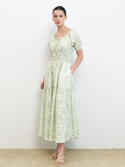HACIE Botanical Print Long Dress