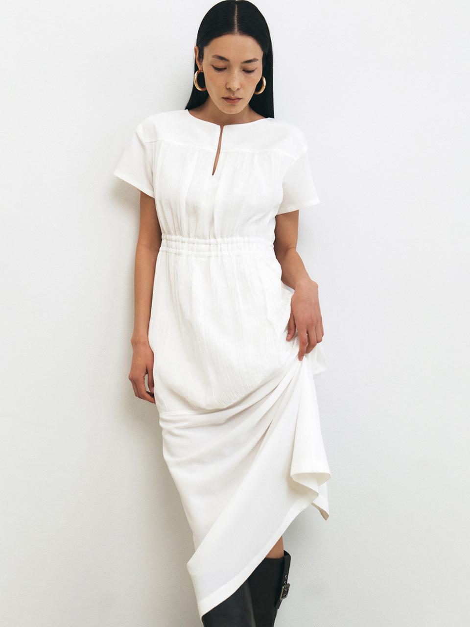 HACIE Crinkle Chiffon Layered Dress