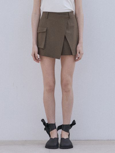 HACIE Outpocket Detail Wrapped Skirt