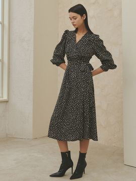 HACIE Puff Sleeve Wrap Dress (2 Colors)