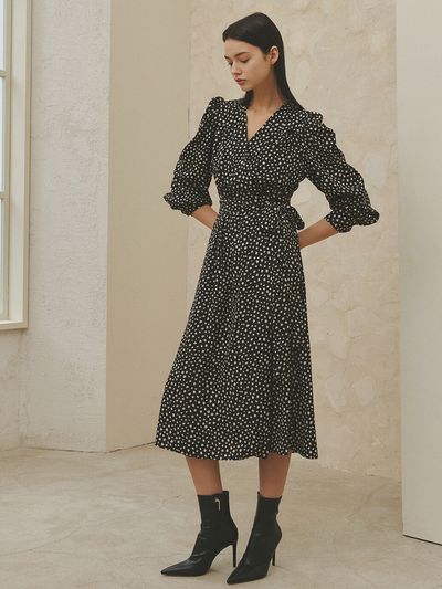 HACIE Puff Sleeve Wrap Dress (2 Colors)