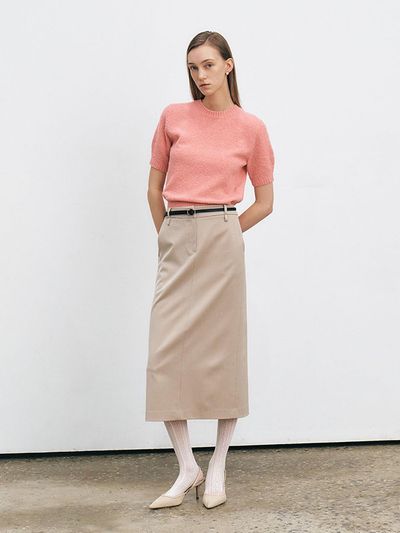 HACIE Straight Belt Long Skirt