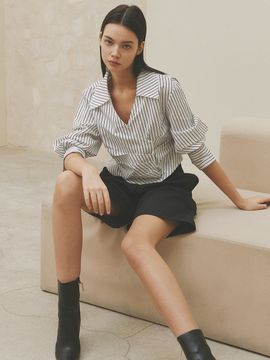 HACIE Tuck Detail Wrap Shirt Blouse (2 Colors)