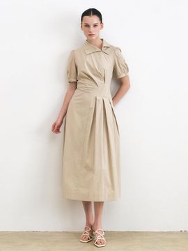 HACIE Unbalanced Pleats Long Dress