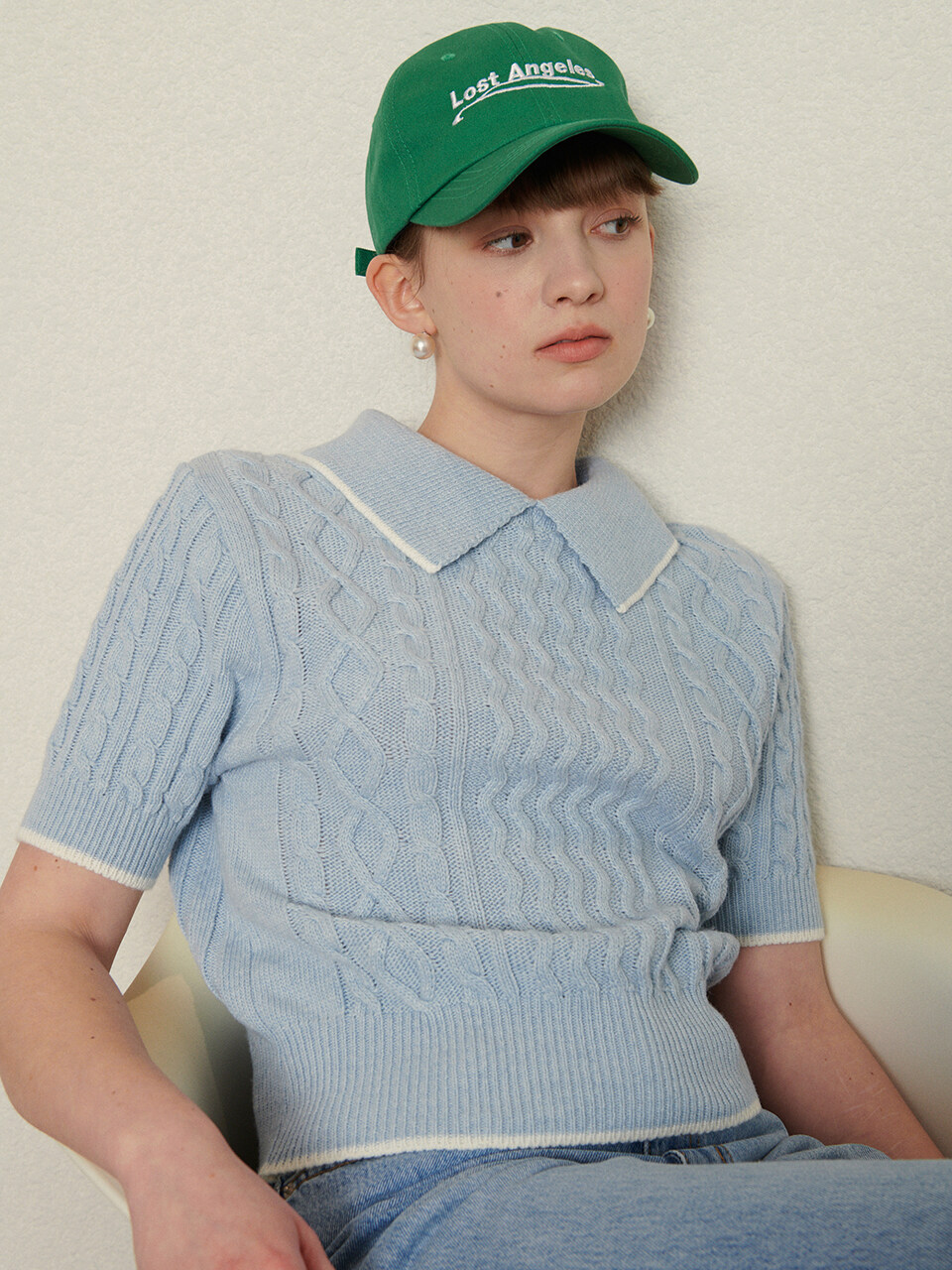 Hackesch Amber Knit Top (Sky)