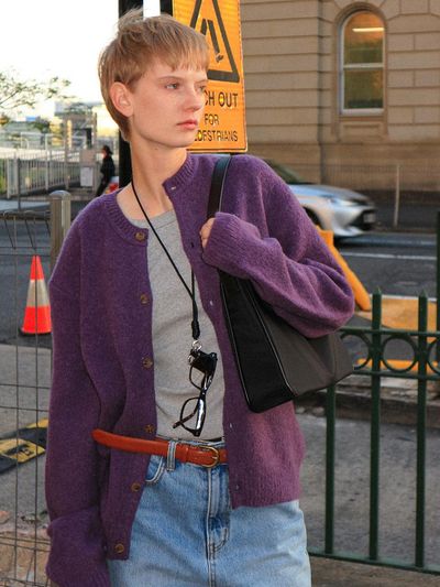 Hackesch Grape Cardigan_Lavender
