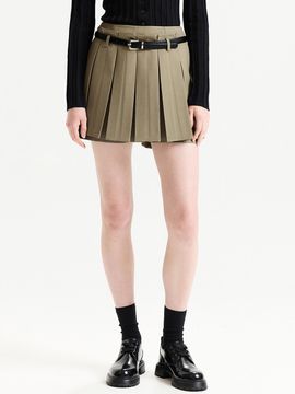 HAE BY HAEKIM Belted Pleats Shorts_Beige