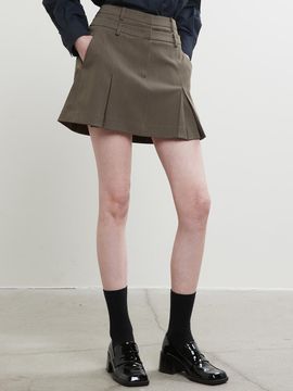 HAE BY HAEKIM Double Belt Miniskirt_Brown