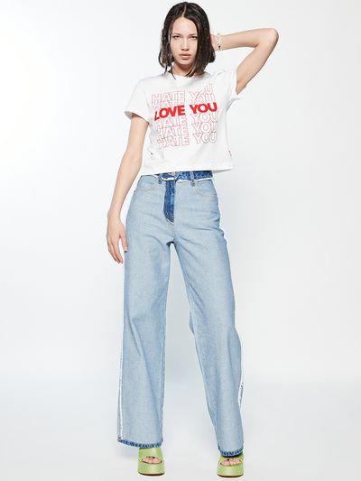 HAE BY HAEKIM Reverse Semi Wide Denim Pants_Light Blue