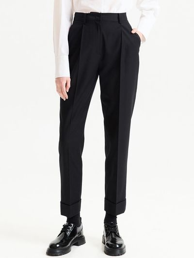 HAE BY HAEKIM Rolled-up Straight Pants_Black