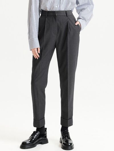 HAE BY HAEKIM Rolled-up Straight Pants_Grey