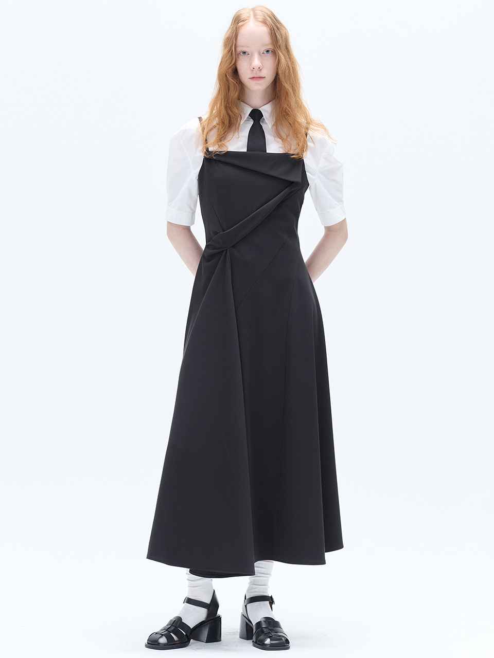HAE BY HAEKIM Strap Flare Dress - Black