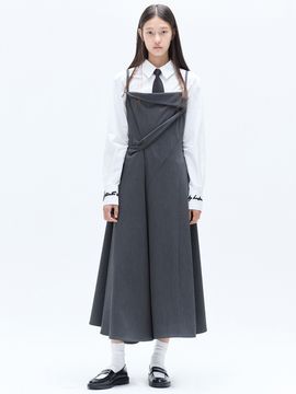 HAE BY HAEKIM Strap Flare Dress - Grey