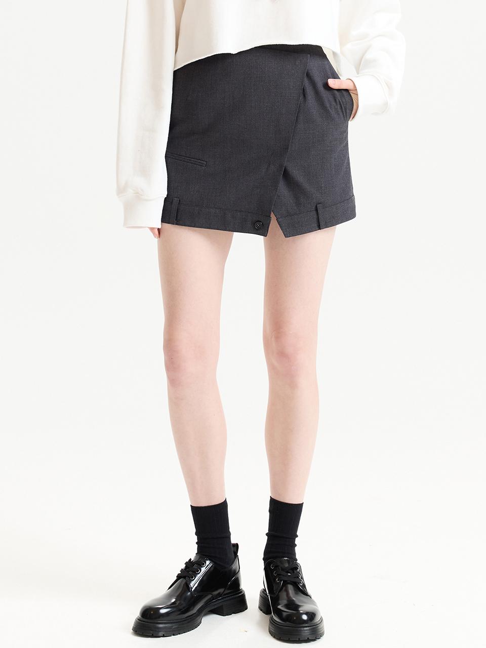 HAE BY HAEKIM Tailored Wrap Skirt_Grey