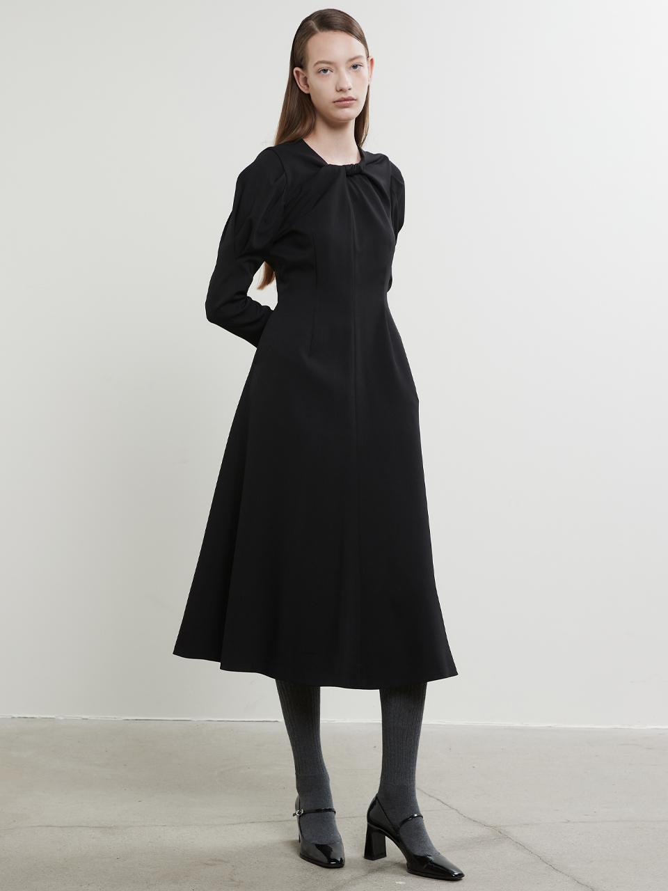 HAE BY HAEKIM Twist Puff Dress_Black