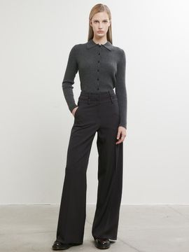 HAE BY HAEKIM Wide Fit Double Belt Pants_Gray